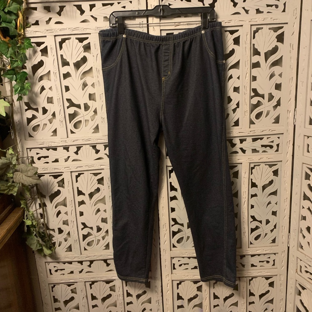 MIX & CO! TOTALLY COMFY SUPER STRETCHY SKINNY DARK DENIM LIKE JEGGINGS